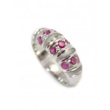 Sterling Silver 925 Ring Natural Ruby Gem Stone Womens Handmade A453